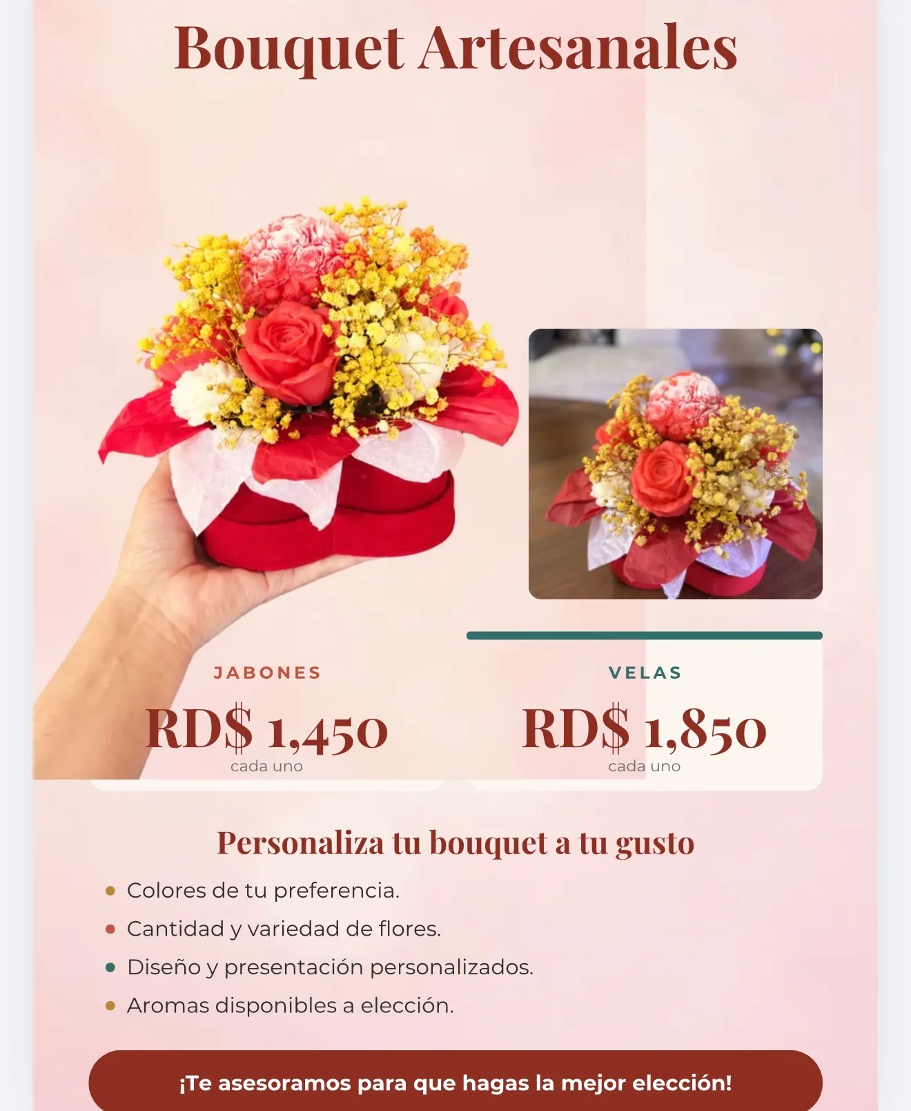 Bouquet En Jabones y Velas