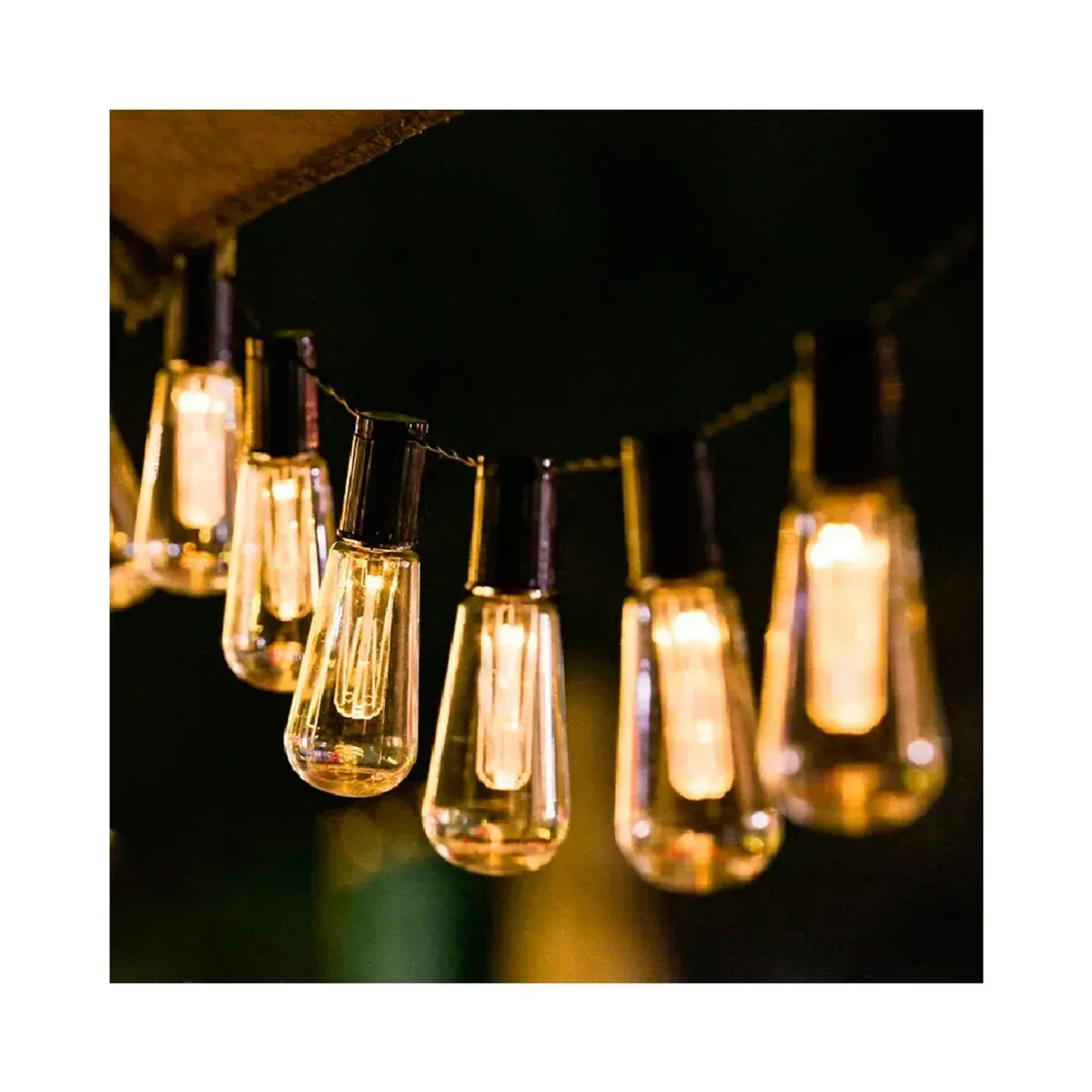 GUIRNALDA SOLAR EXTERIOR 10 MTS 10 LEDS LUZ CÁLIDA