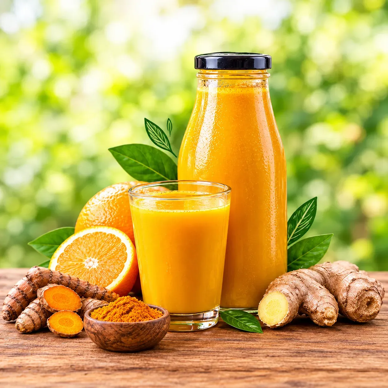 Jugo de naranja y curcuma 