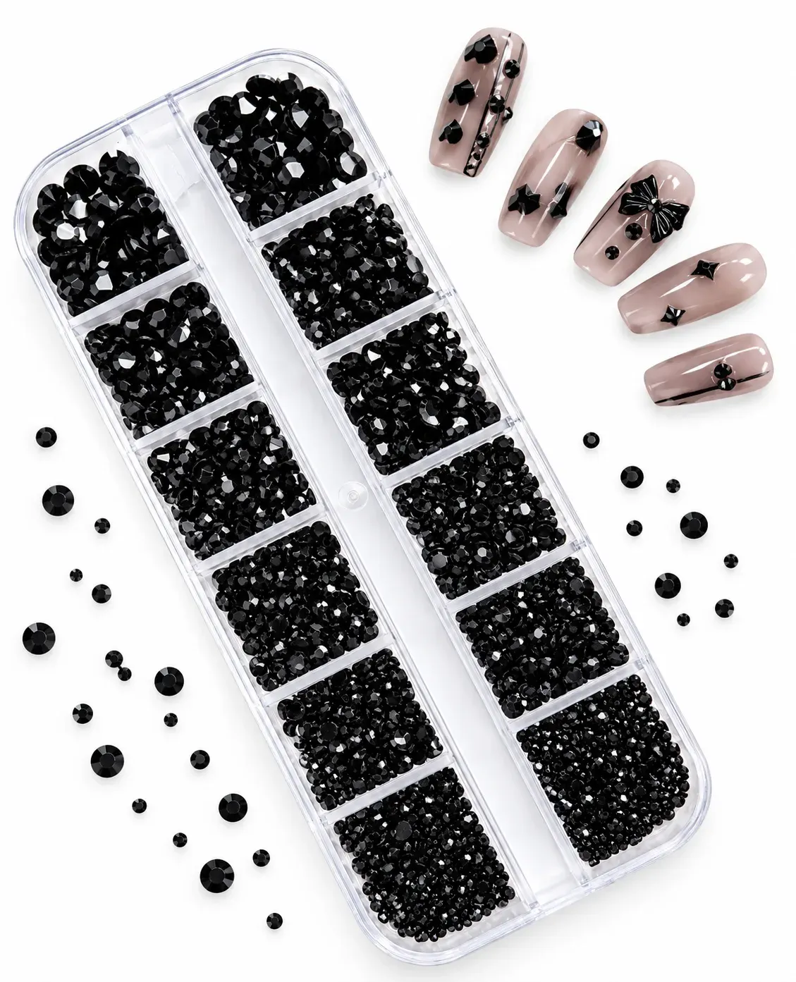 CAJA CRISTALES NEGRO LUCY NAILS