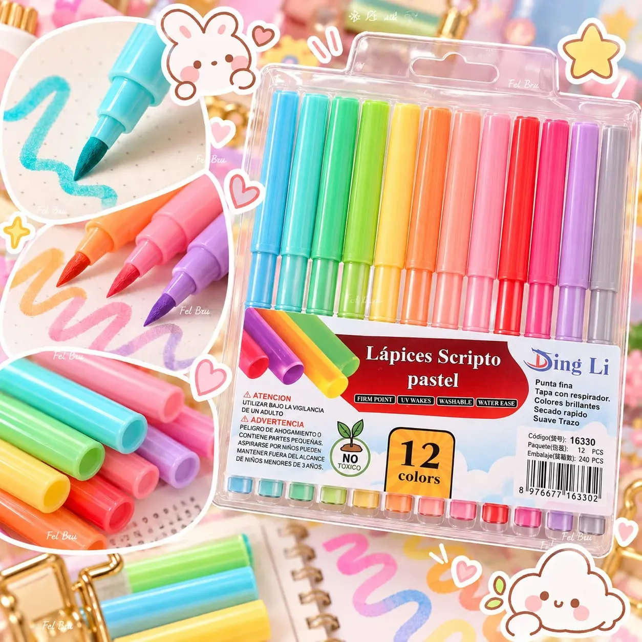 #A170 🩷 *LAPIZ ESCRIPTO PASTEL 12PCS*