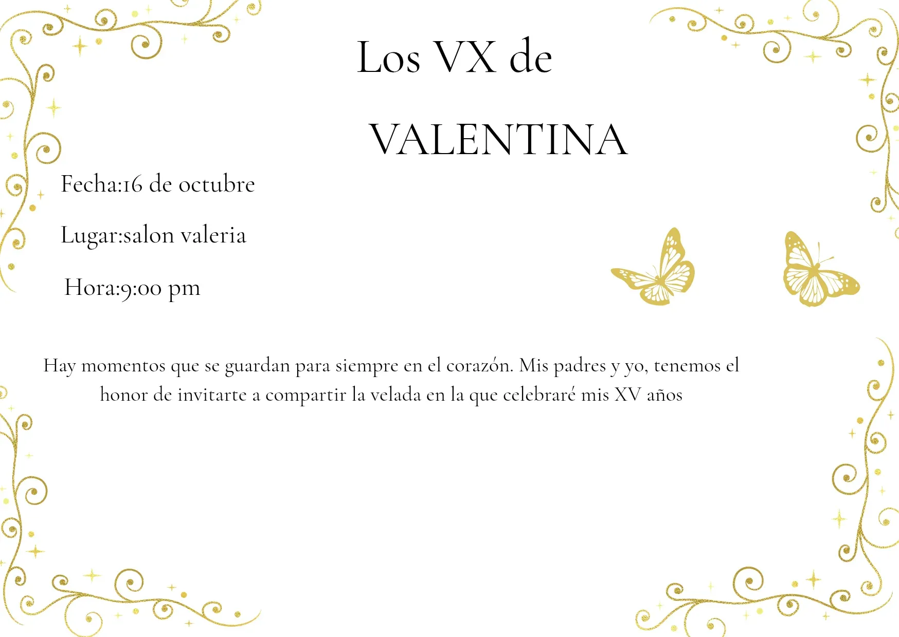Invitacion digital de fiesta de XV