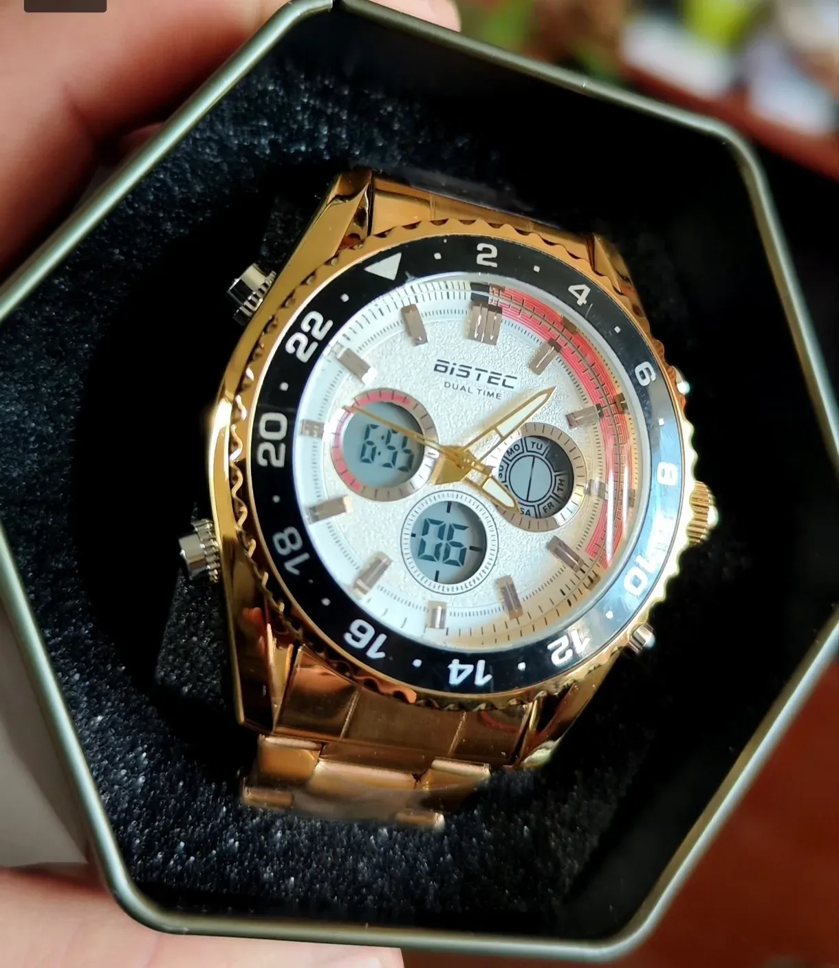Reloj Bistec Dual Time WR 30M  Wite
