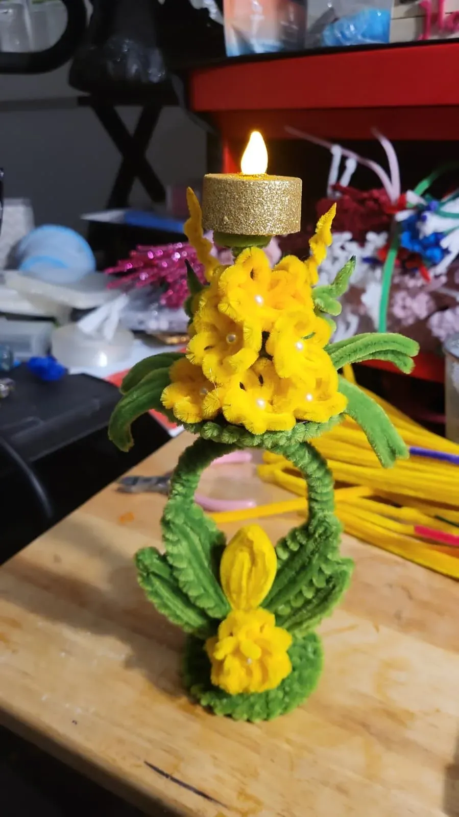 Handmade Botanical LED Candle Holder - Image 2