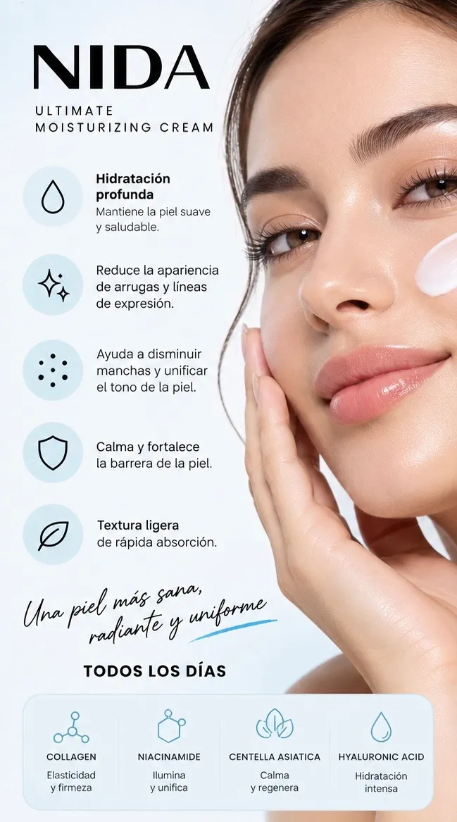 NIDA Ultimate Moisturizing Cream – Crema Hidratante Facial 100 ml - Image 2