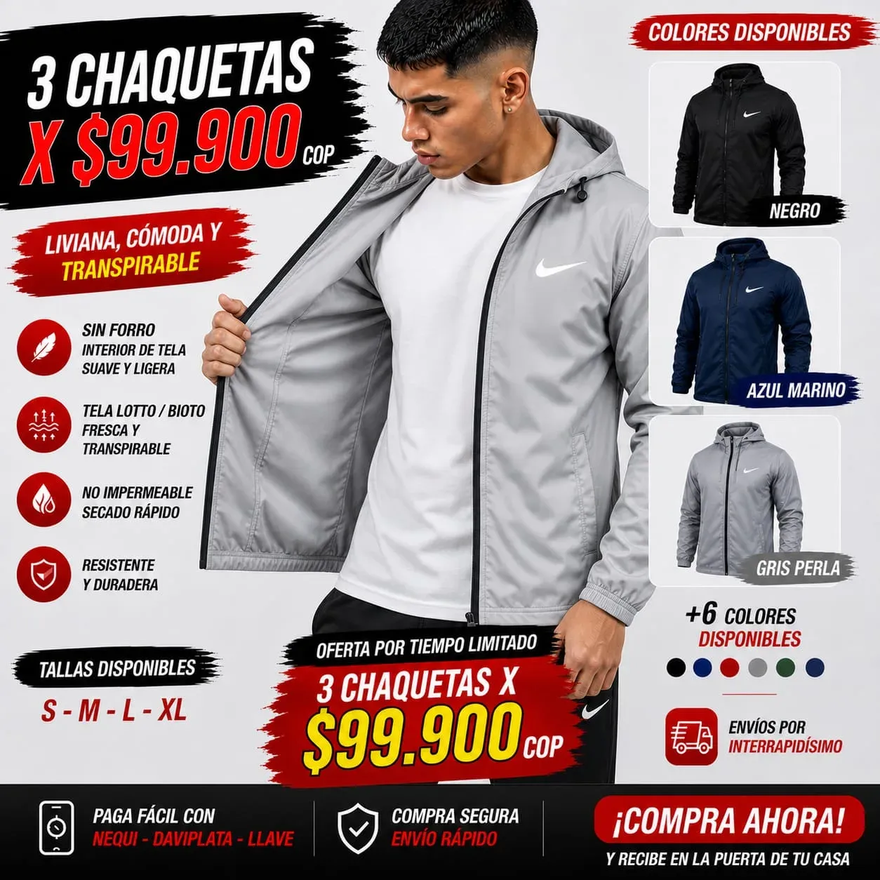 Chaqueta Nike gris perla 