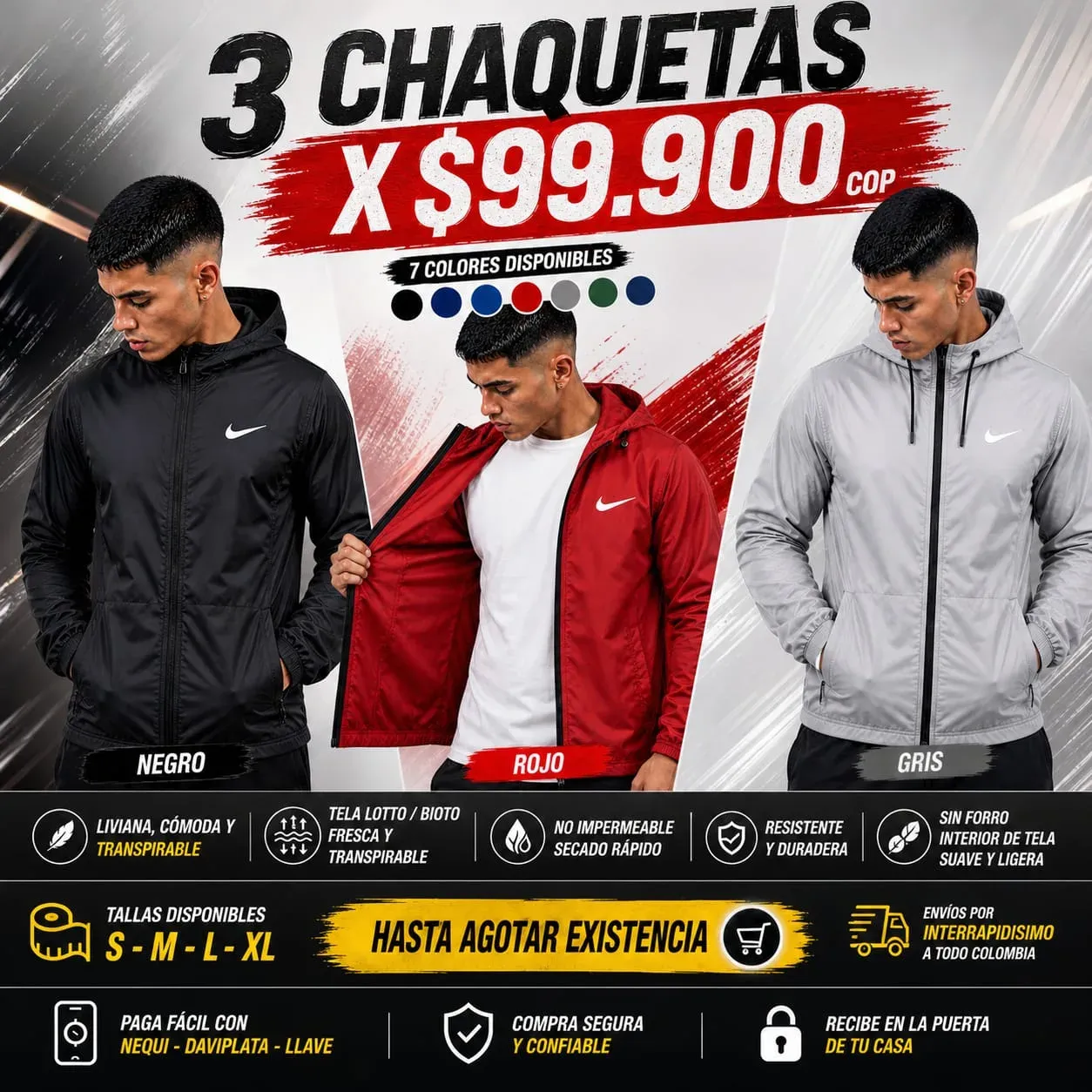 3 chaquetas x 99.900 