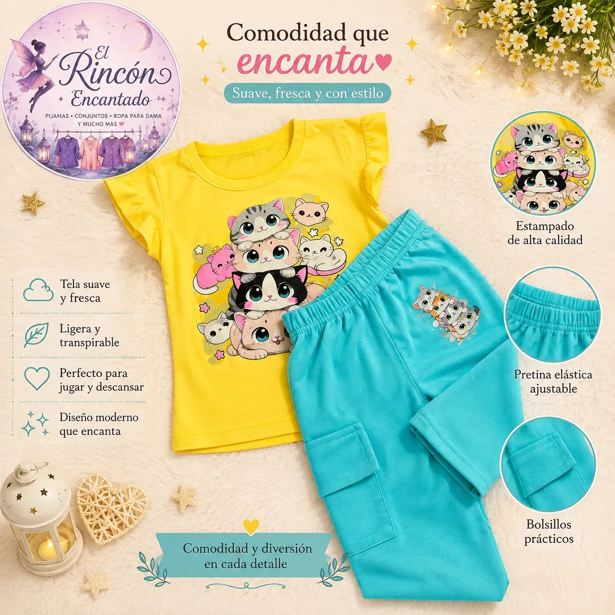 Sudadera con camiseta para niña
