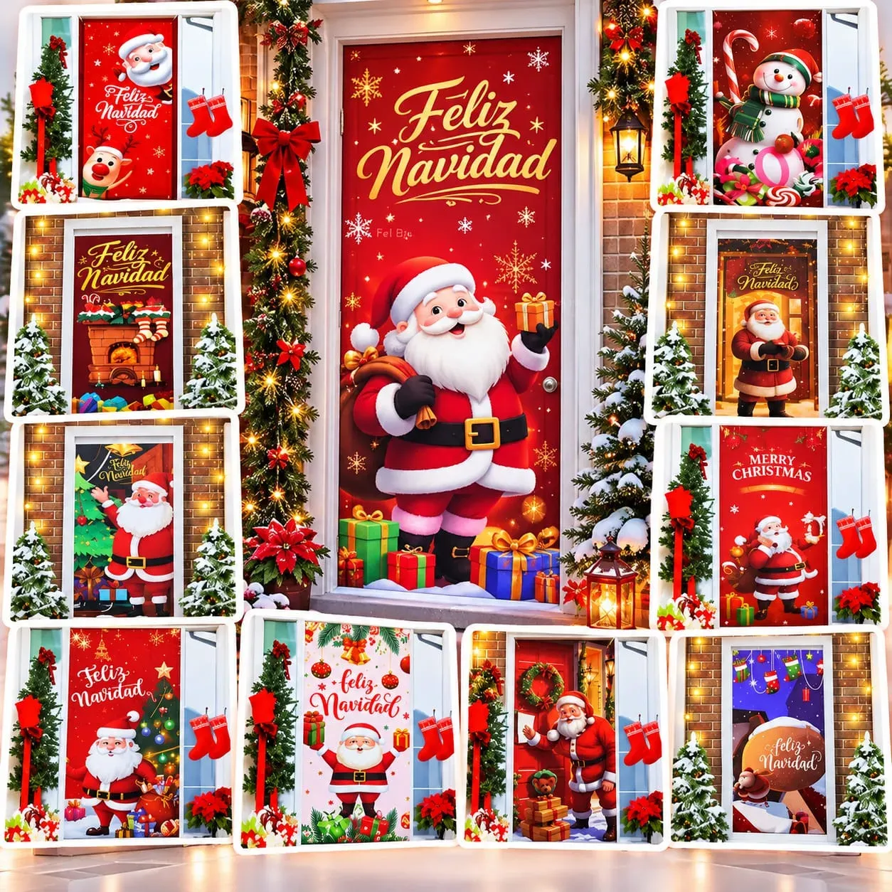A369 🎅🏻 *FUNDA PARA PUERTA NAVIDAD* 100*210cm  SURTIDO