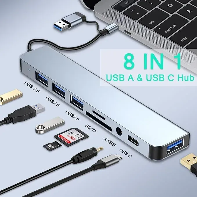 Hub Concentrador USB C 8 en 1