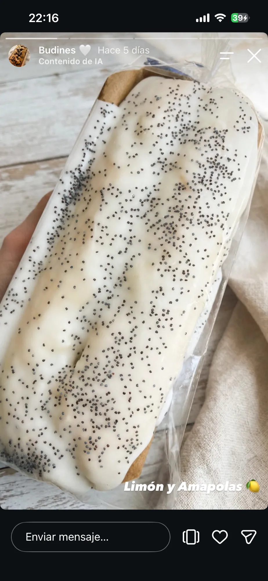 Budín de limón y amapolas