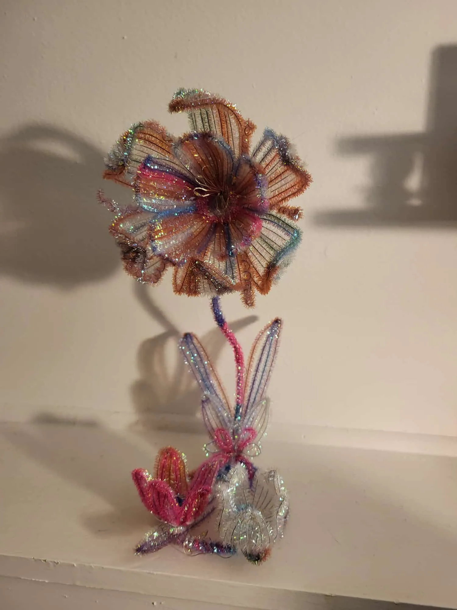 Handmade Iridescent Floral Decoration - Image 2