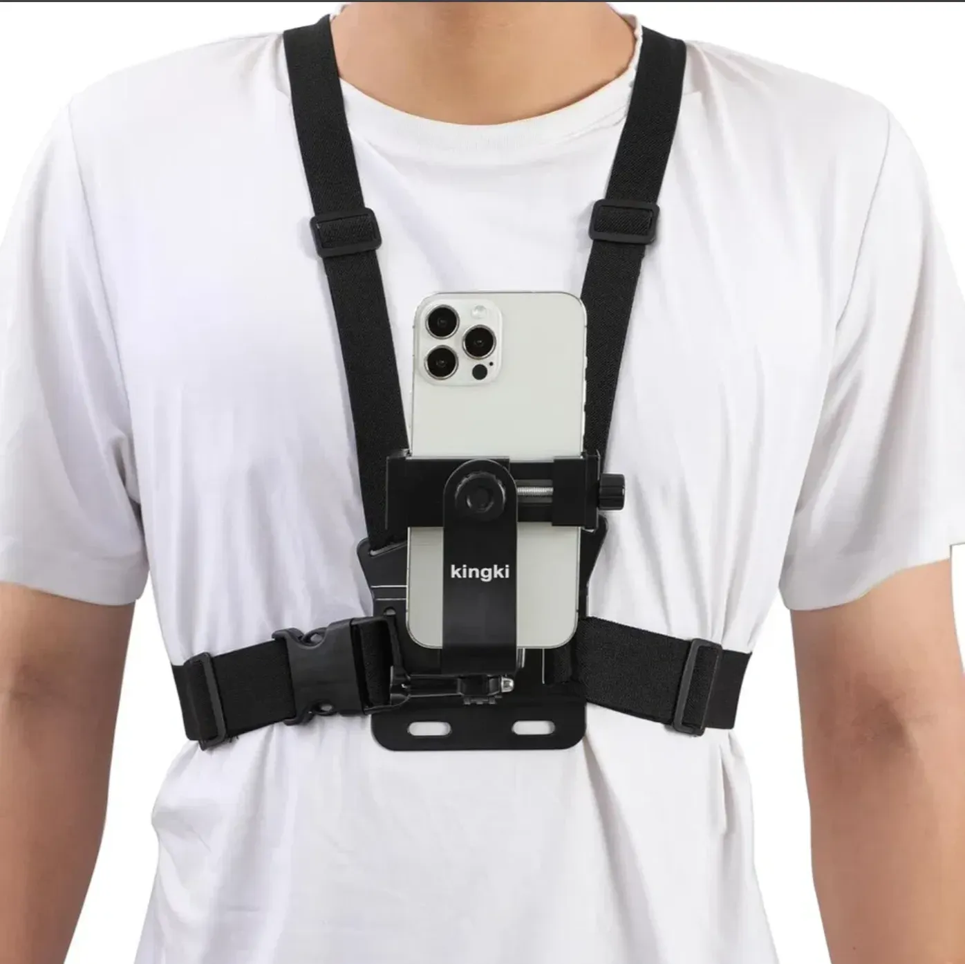 Soporte para teléfono en el pecho con correa de arnés para Iphone y Android - Image 1