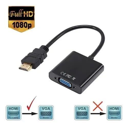 Adaptador HDMI-VGA 1080p (sin audio)