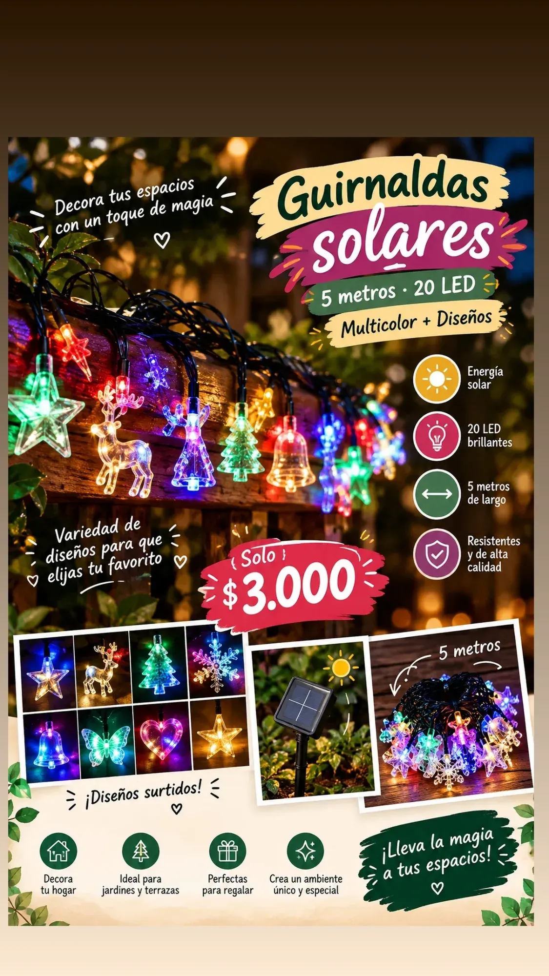 Guirnaldas de luces solares
