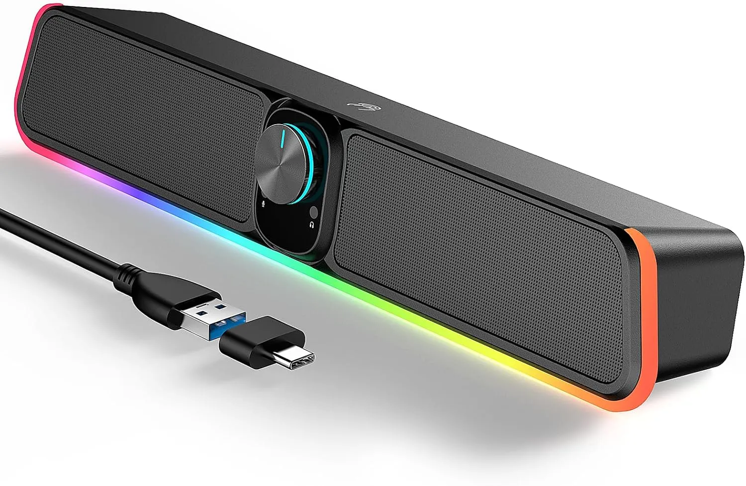 Barra de sonido de computadora Bluetooth con cable USB con RGB para Movil y PC