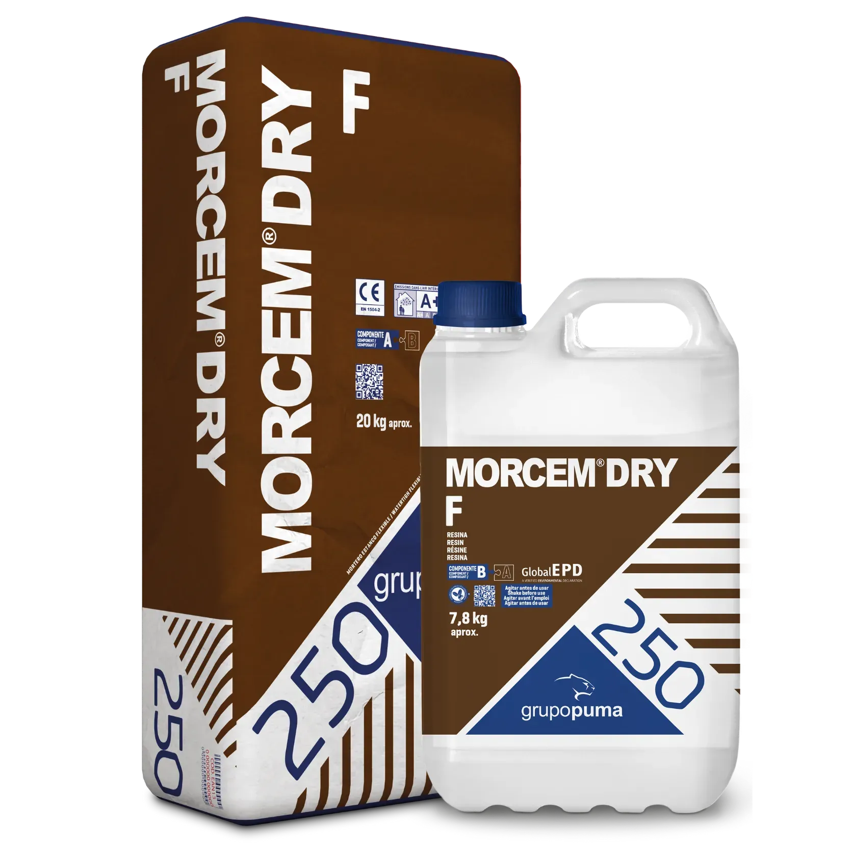 MORCEM DRY F 20KG+7,8 L GRIS