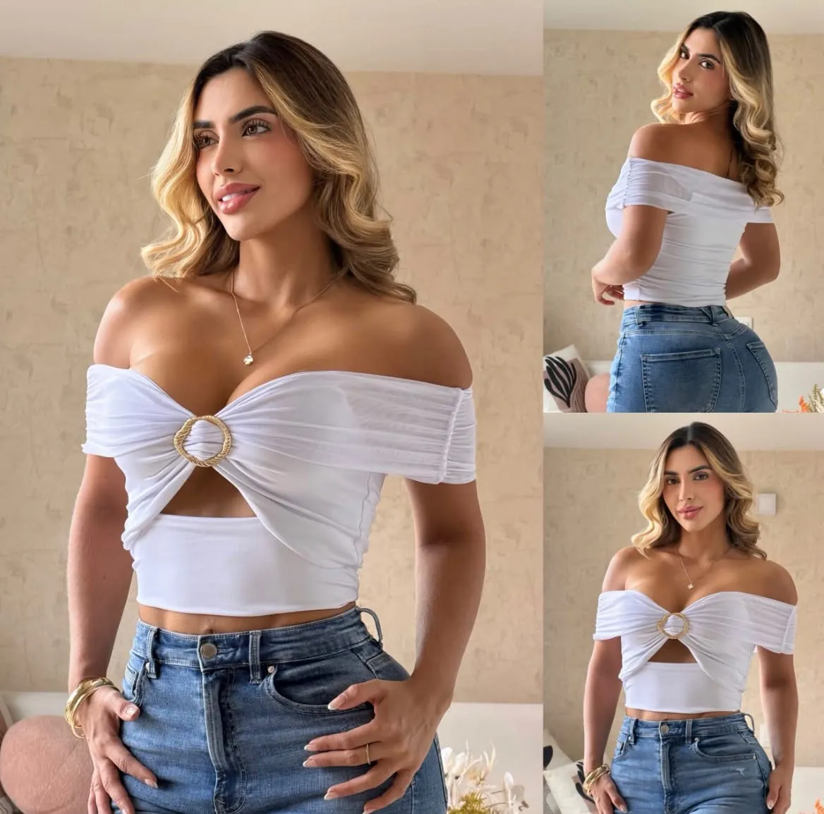 Blusa strapless