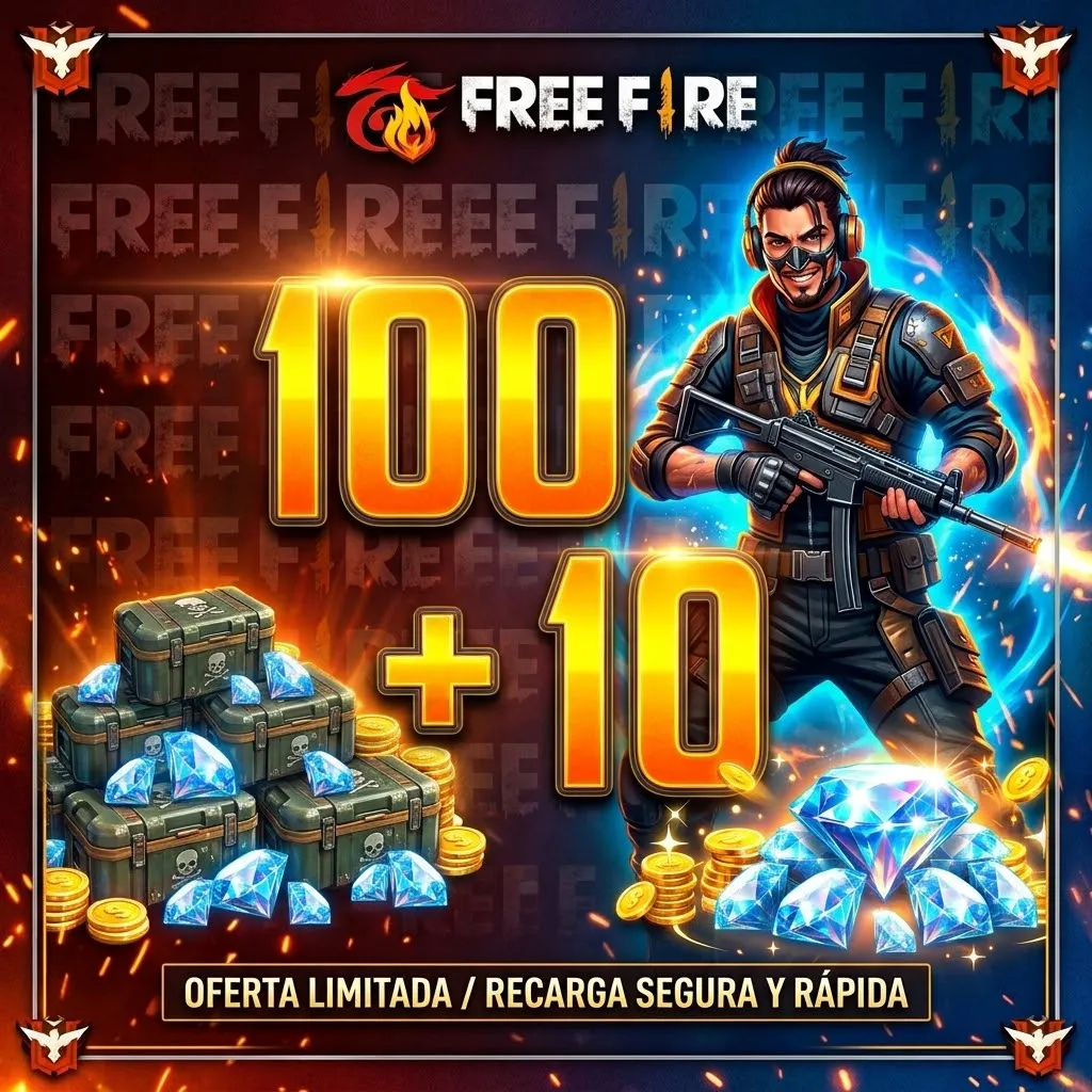 FREE FIRE 100 + 10 diamantes