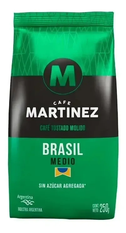 Café Tostado Molido Café Martínez Brasil Sin Azúcar Agregada 250 Gramos