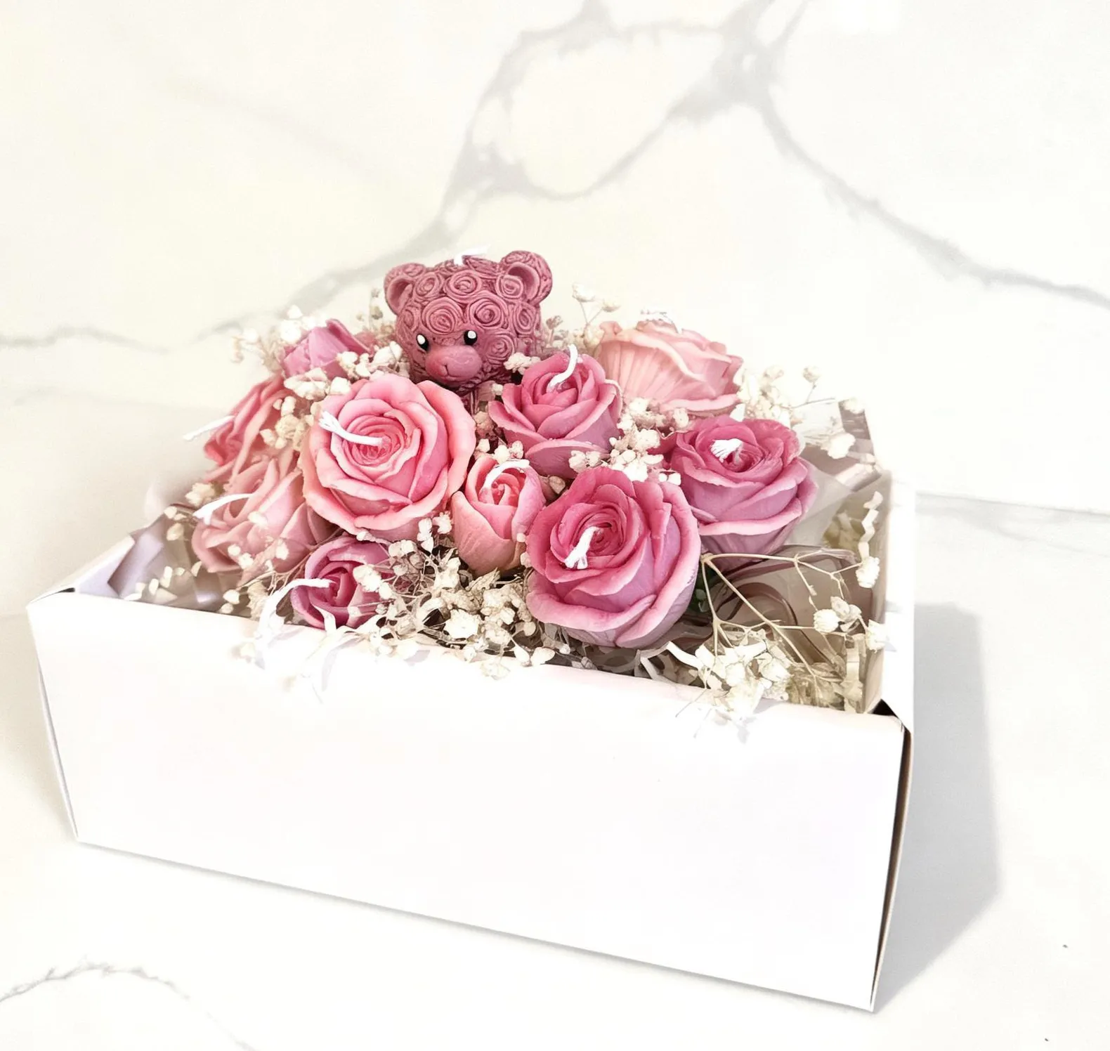 Bouquet en Rosas y oso Velas - Image 3