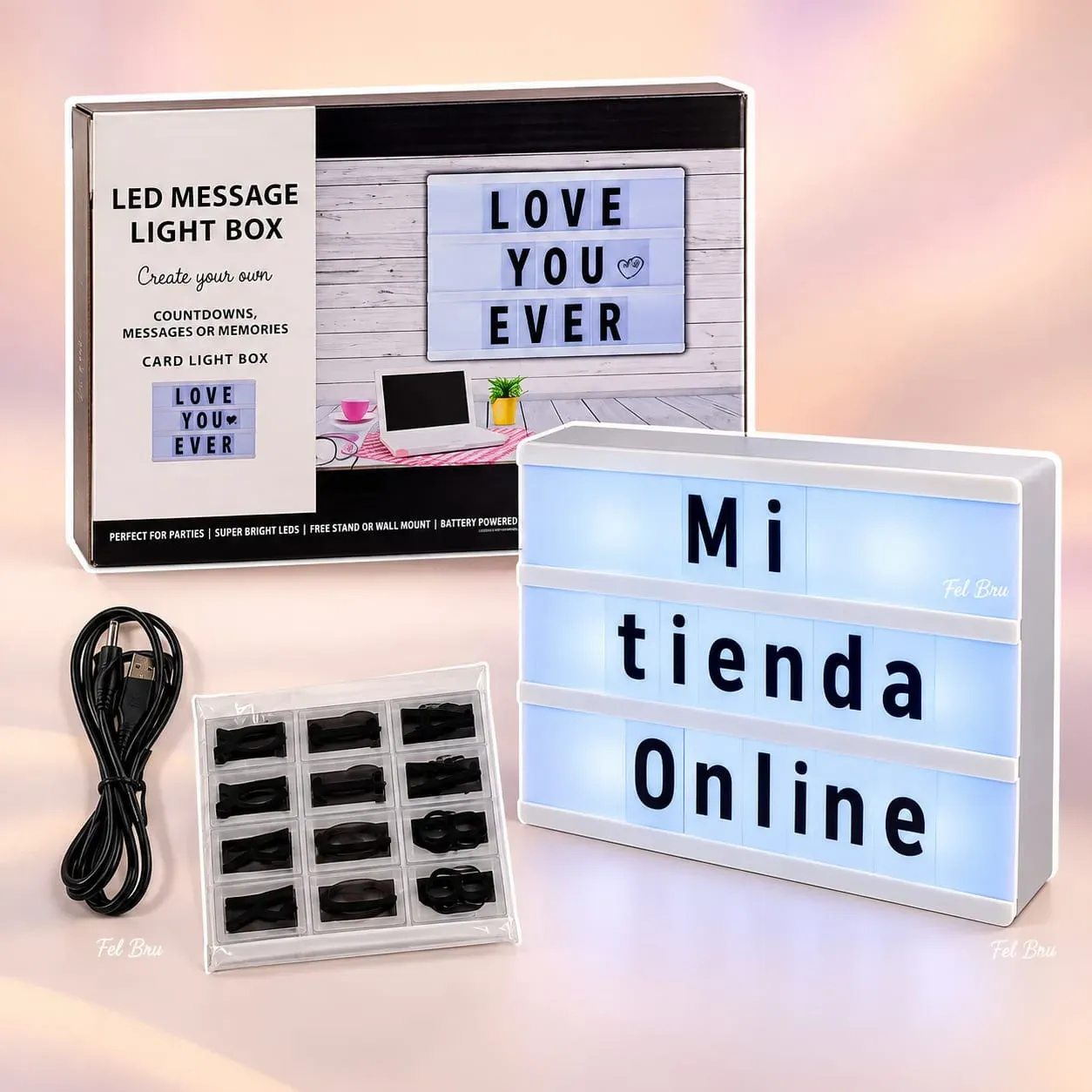 A372 🌟 *CAJA DE LUZ LED* Funciona enchufada o a pila