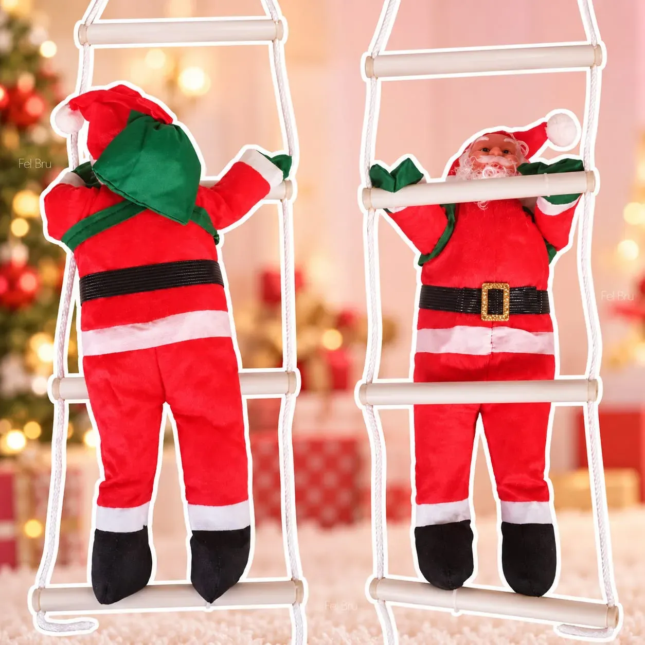 A448 🎅🏻 *VIEJO PASCUERO coN ESCALERA* 40 CM