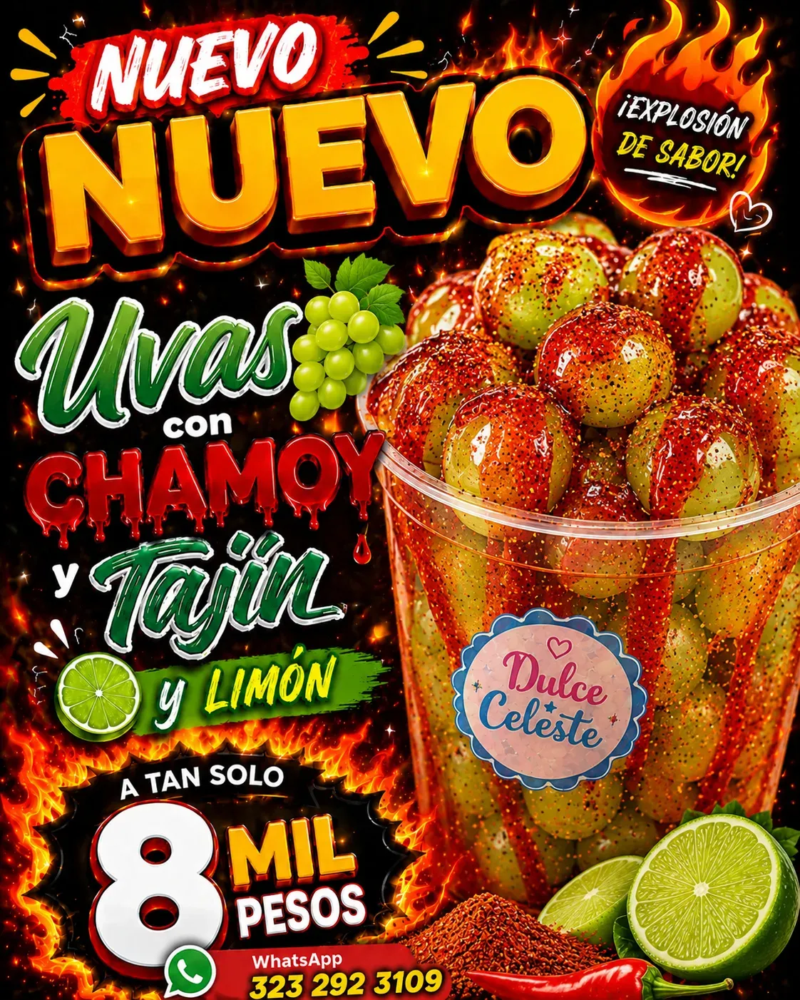 Uvas con chamoy