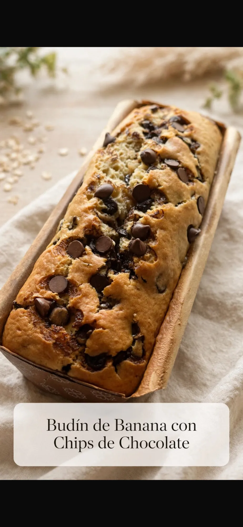 Budín de banana y chips de chocolate 