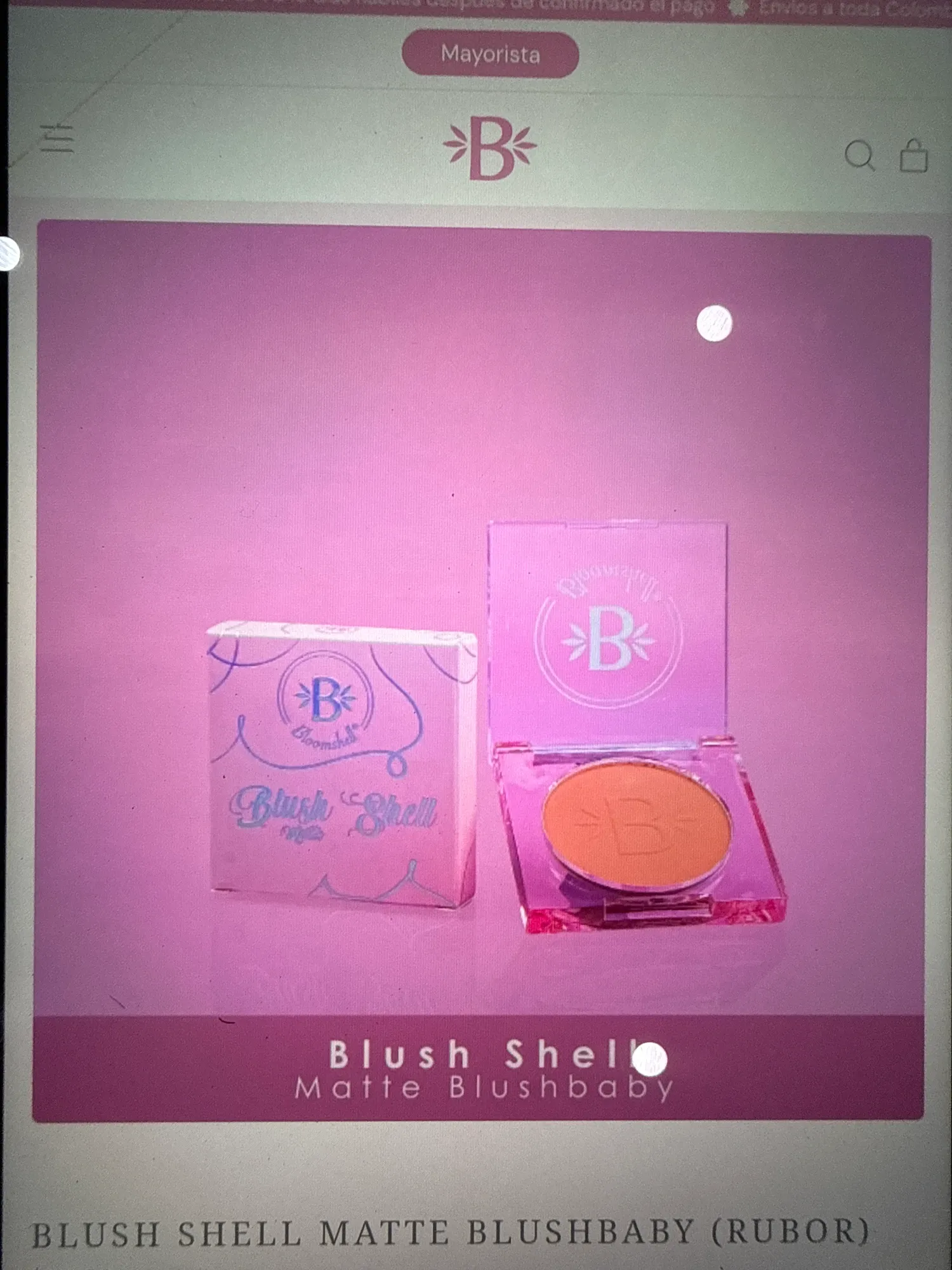 Blusa shell Matte blushbaby (rubor)