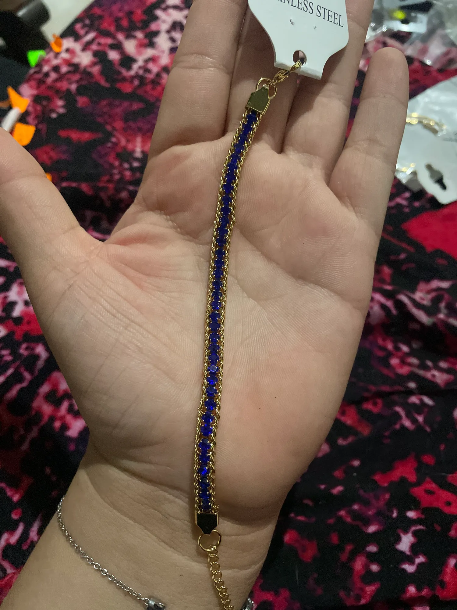 pulsera fina azul acero 