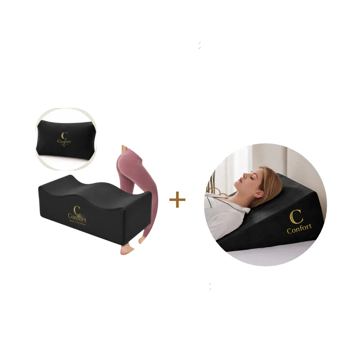 Kit Cojín BBL + Lumbar para silla + Triángulo