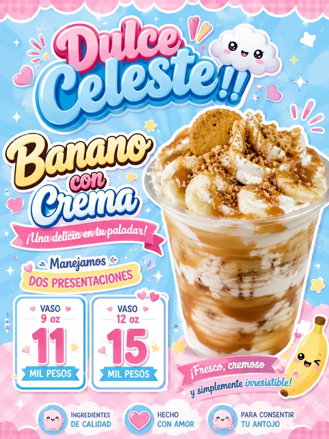 Banano con crema