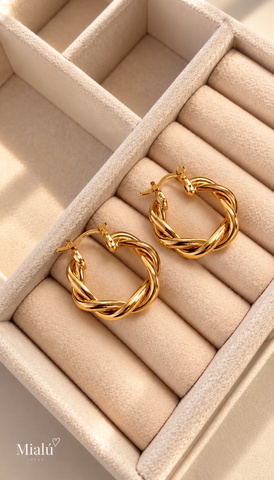 Argollas enchapada en oro 18k
