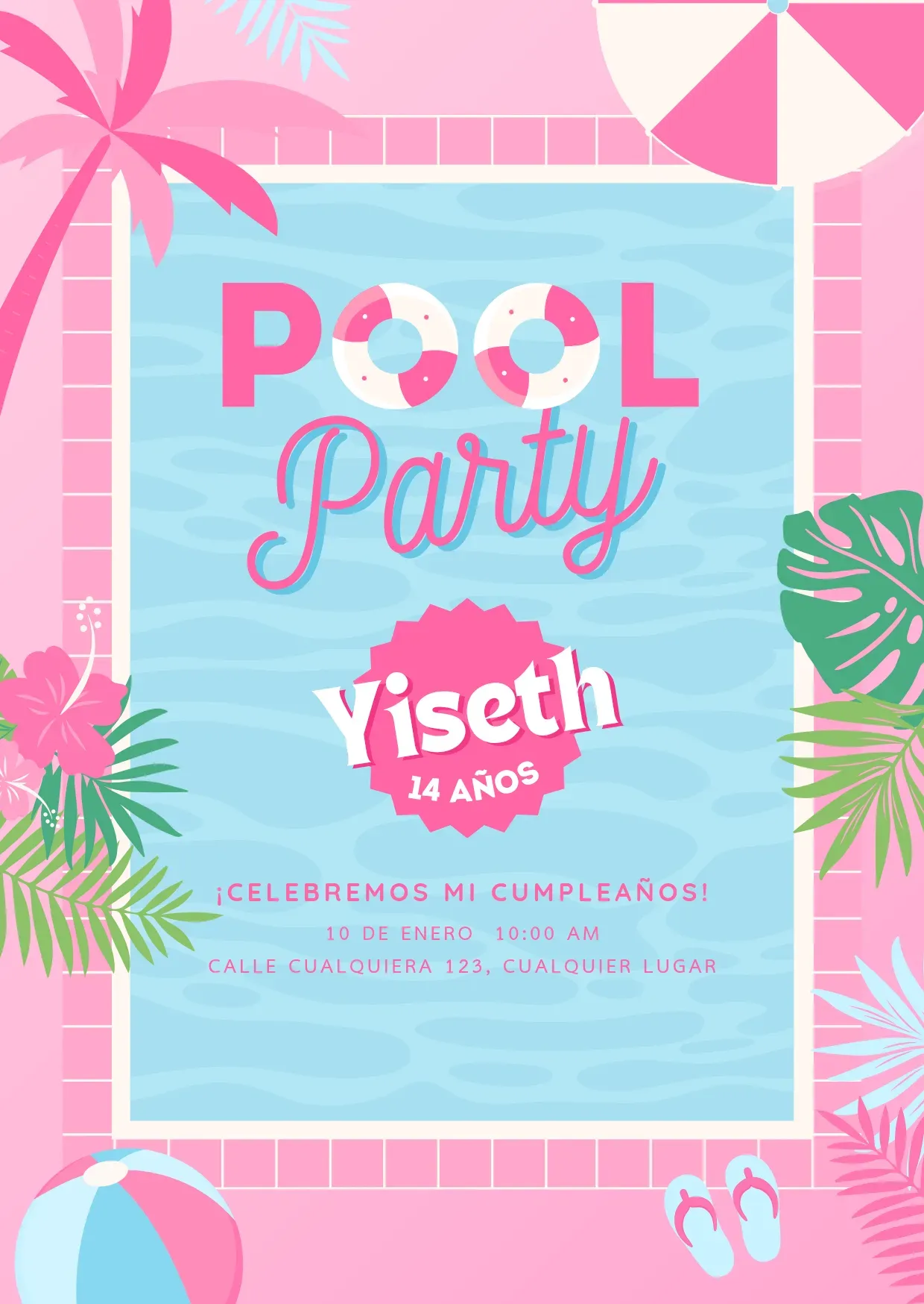 Invitacion digital de piscina