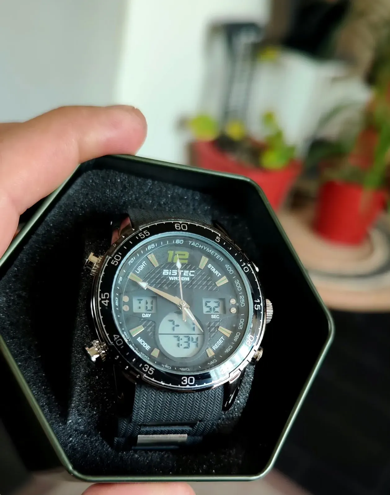 Reloj Bistec Dual Time – Correa Deportiva Negra (Estilo Aviador Sport)