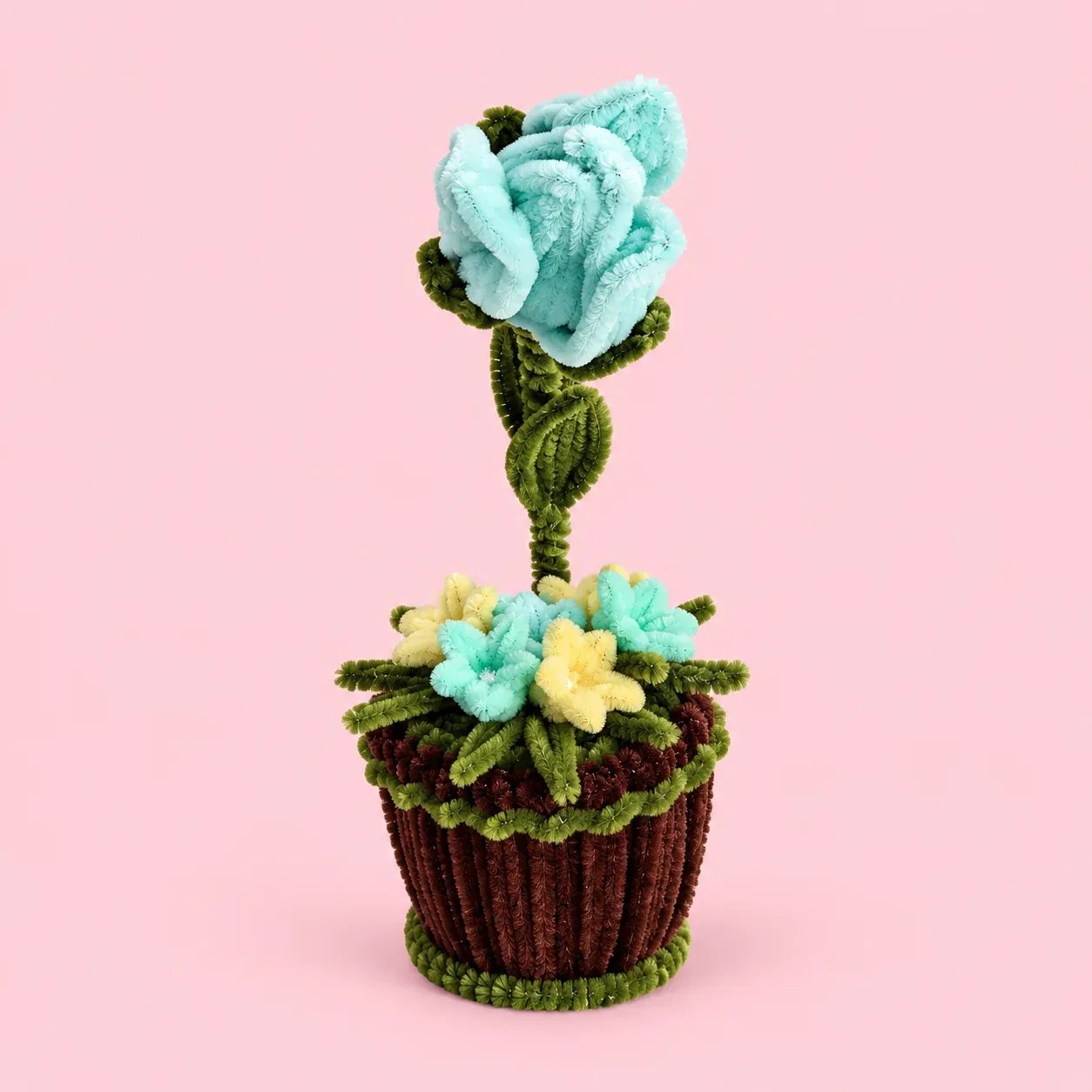 Handmade Blue Rose Topiary