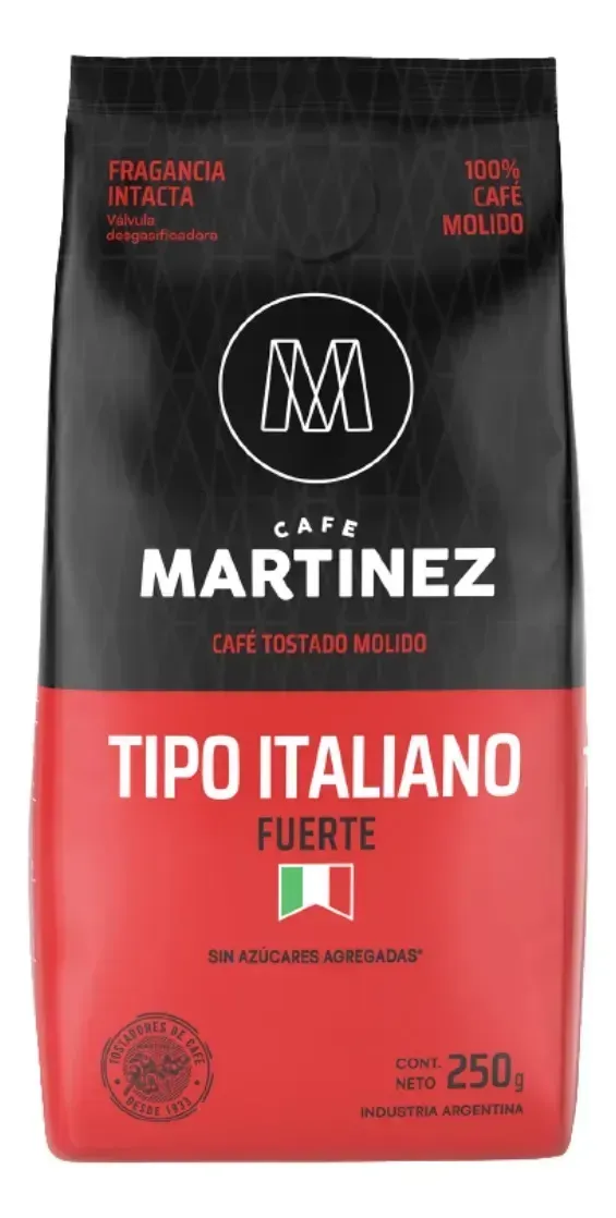 Café Tostado Molido Fuerte Tipo Italiano Café Martínez 250 Gramos
