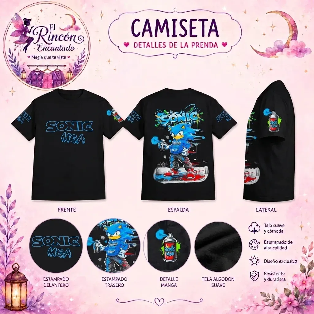 Camiseta Sonic excelente calidad 