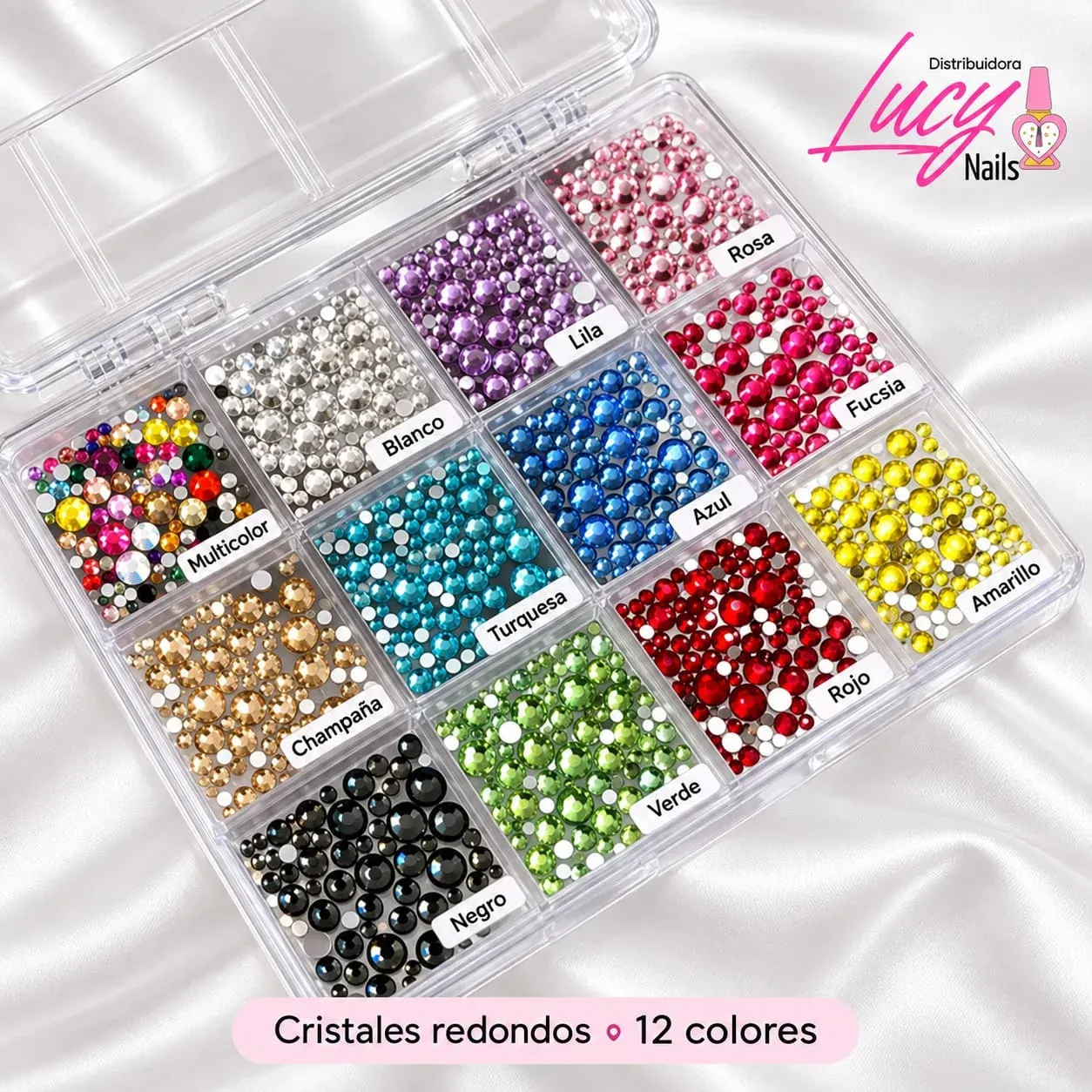 CAJA DE CRISTALES COLORES LUCY NAILS