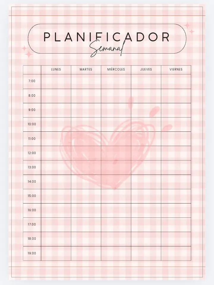 Planificador Semanal Imprimible ✨
