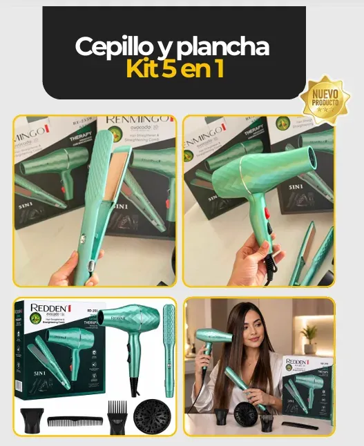 Cepillo y Plancha kit 5 en 1 