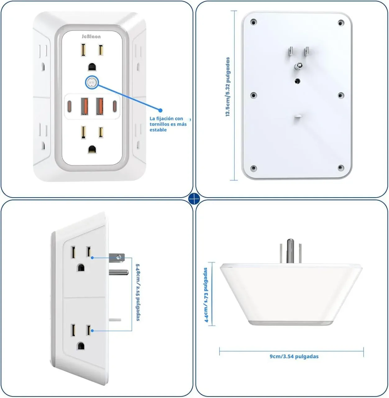 Extensiòn de Enchufe Protector de Sobretensiones 10 en 1 - Image 2
