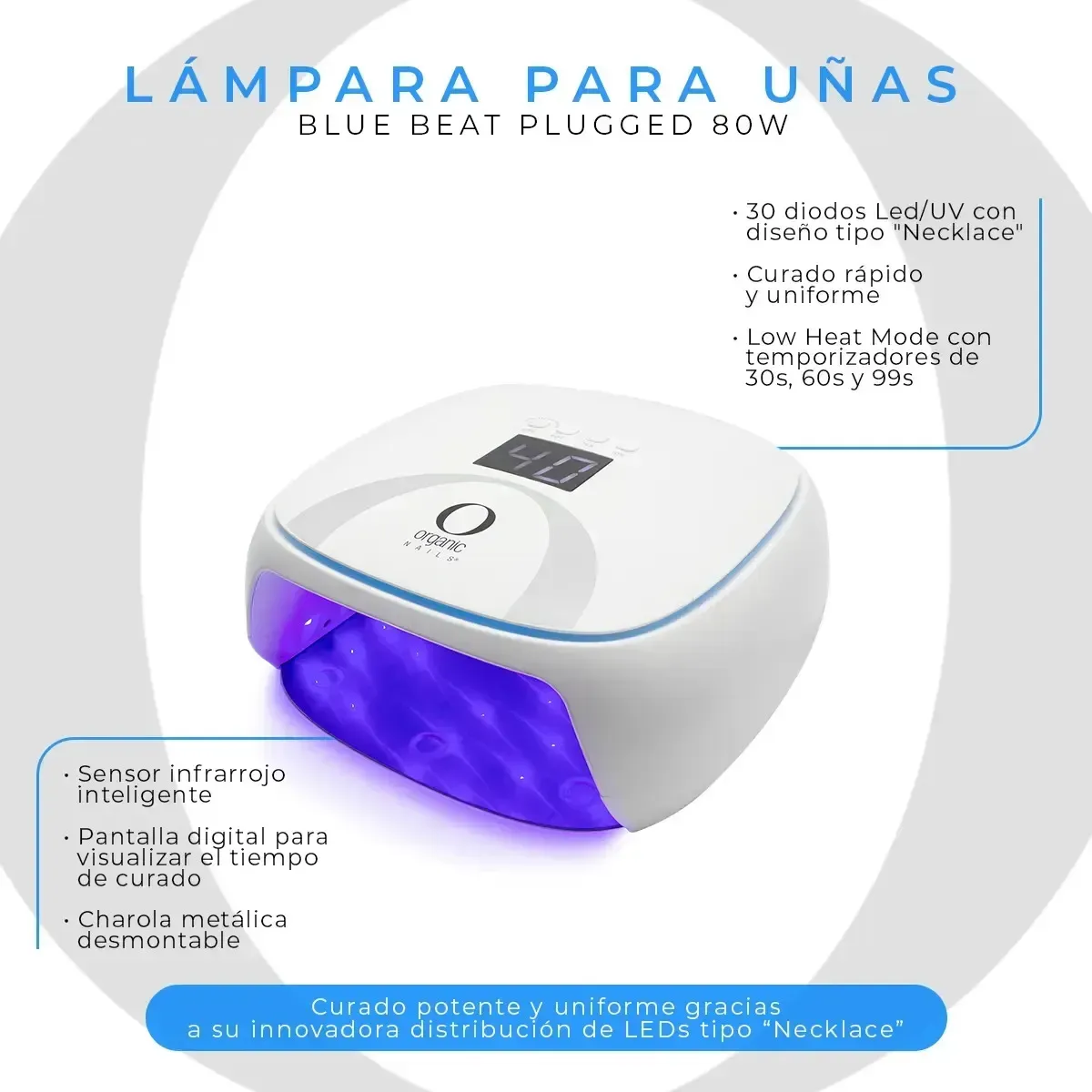 LAMPARA PARA UÑAS BLUE BEAT ORGANIC NAILS - Image 2