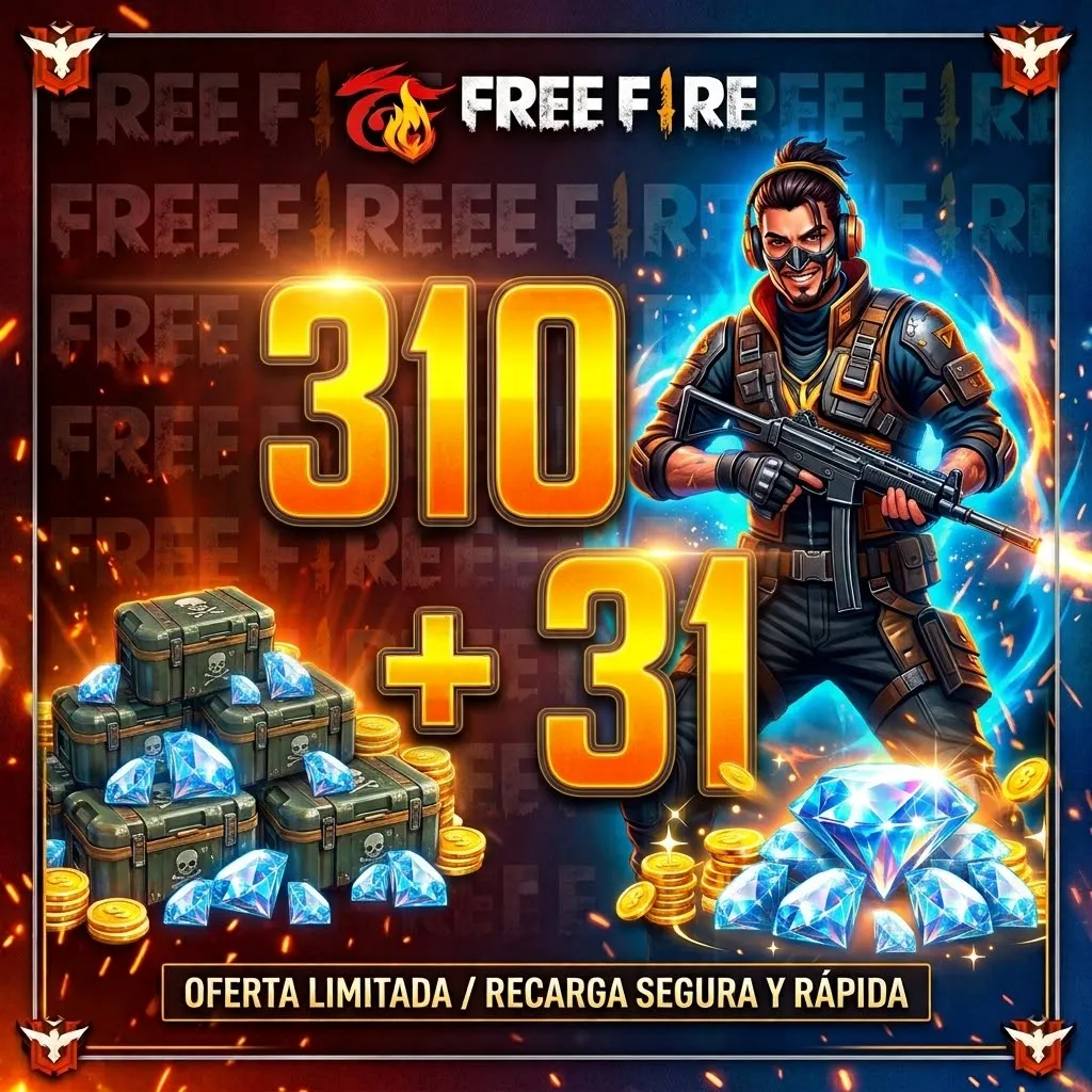 Free Fire 310 + 31 diamantes
