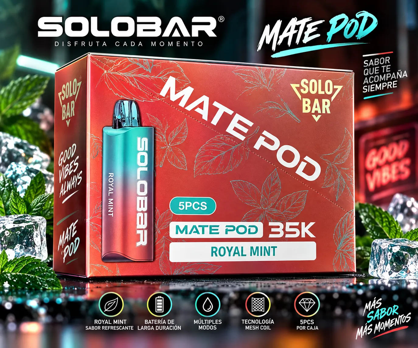 REPUESTO VAPE SOLOBAR 35K Puffs - Image 2