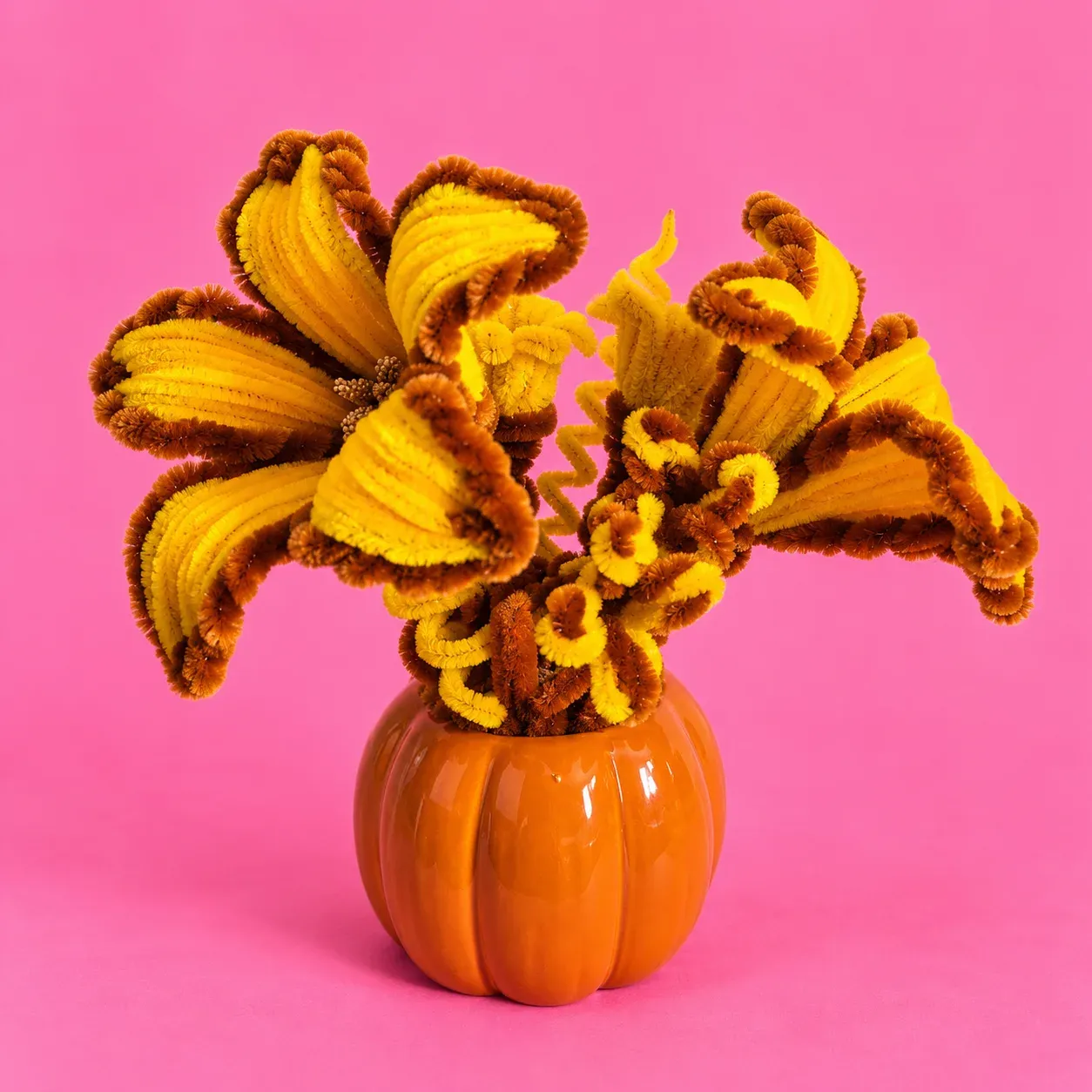 Handmade Pumpkin Vase Arrangement
